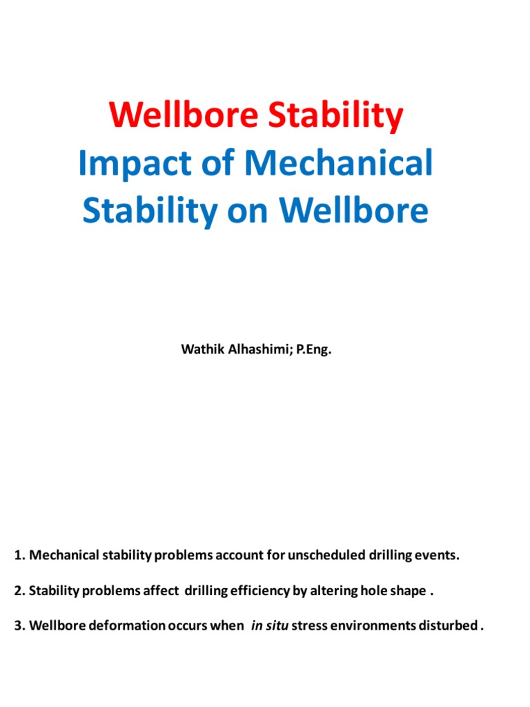 Impact Of Mechanical Stability On Wellbore 1645782829 Pdf Applied