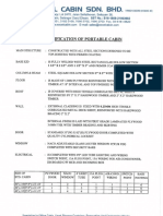 Specification of Portable Cabin & Heavy Duty Cabin