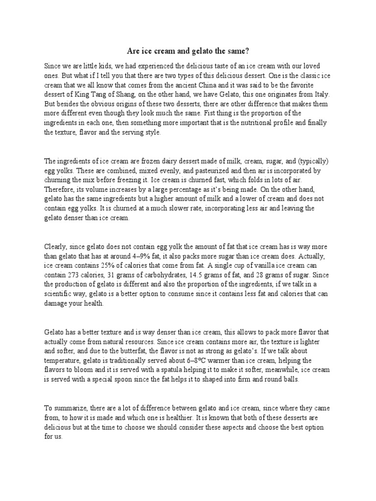 TOK Ice Cream Essay PDF