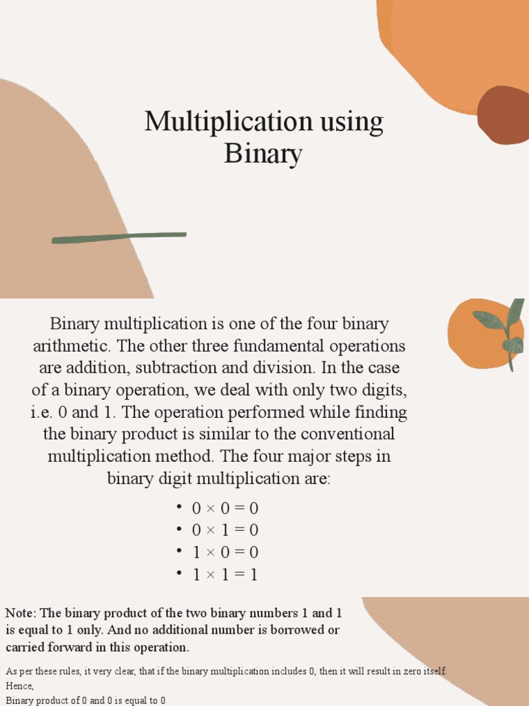 Binary Multiplication and Division | PDF | Division (Mathematics ...