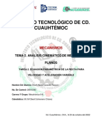 Tarea 2. Ecuación Paramétrica de La Recta para Velocidad y Aceleración Variable .Kevin Abdul Caraveo Rascon - 20610040