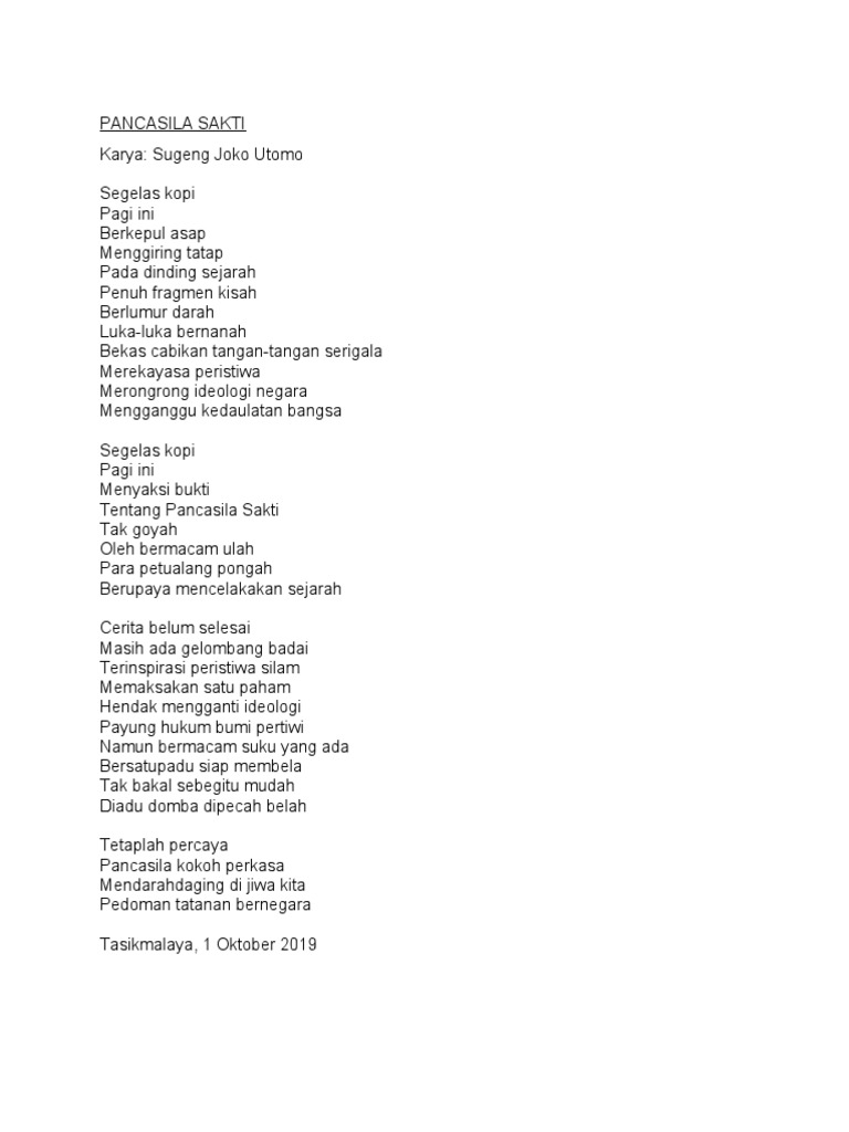 Malam Apresiasi Puisi RRI dengan tema Kesaktian Pancasila