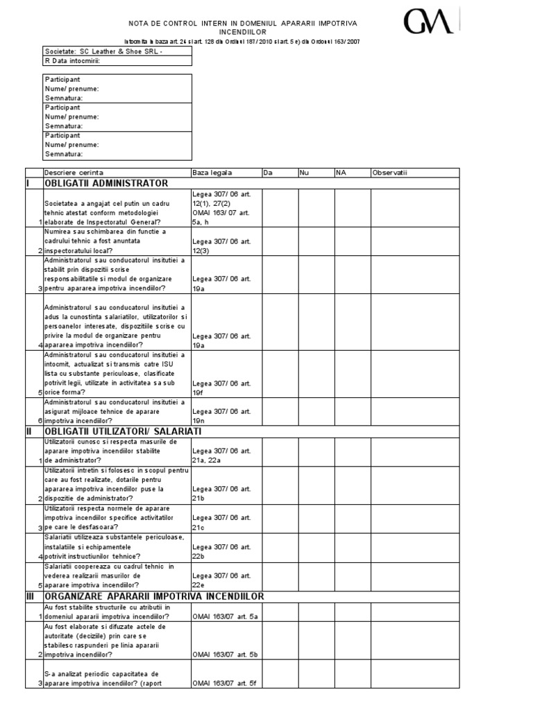 Psi Nota Control Intern 2013 | PDF