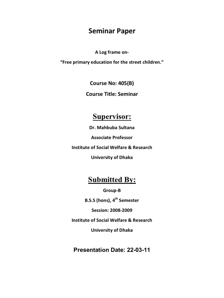 Millennium Seminar Paper Example | PDF | Millennium Development Goals ...
