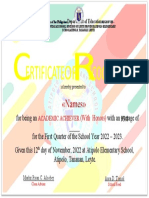 Certificate A4 - 2021-2022