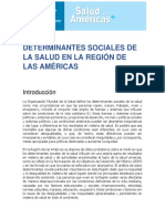 Determinantes Sociales de La Salud en La Región de Las Américas