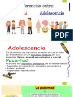 Diefrencias Adolescencia y Pubertad