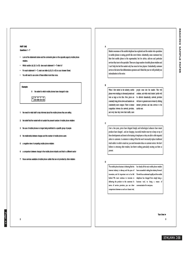 BEC Vantage Reading - Rotated | PDF | Sales | Marketing