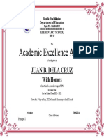 With Honors Certificate