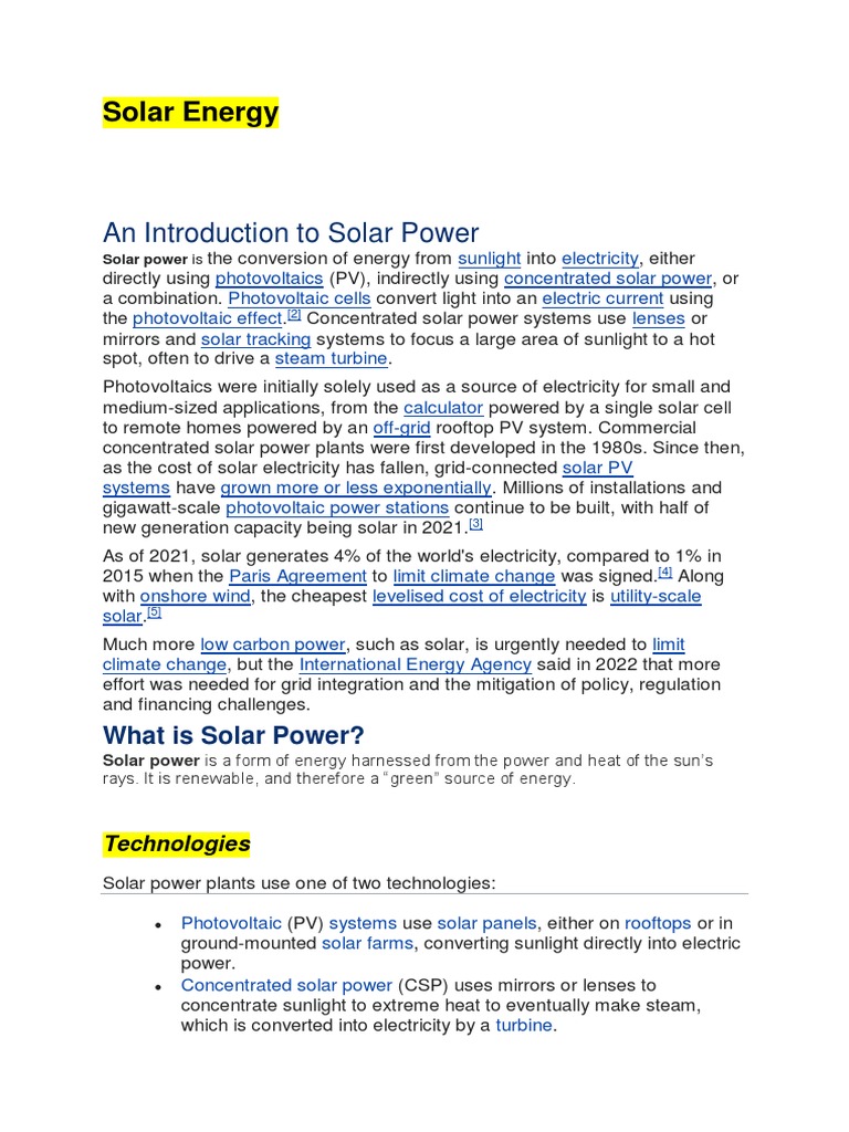 Overview of Solar Energy Systems | PDF | Technology & Engineering