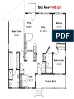 1400 Square FT Standard House Plan