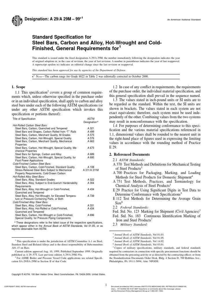 Astm A 29 Steel Bars Carbon and Alloy | PDF | Steel | Heat Treating