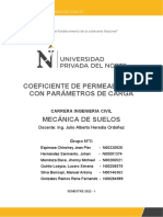 Coeficiente de Permeabilidad Con Parámetros de Carga