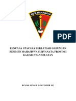 Rencana Upacara Beklatsar Gabungan Suryanata Provensi Kalimantan Selatan