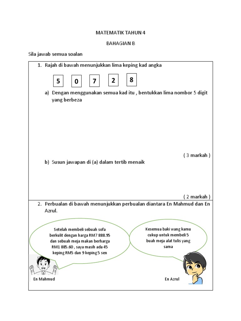 Soalan Matematik Kertas 2 | PDF