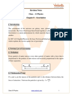 Class 11 Physics Revision Notes Gravitation