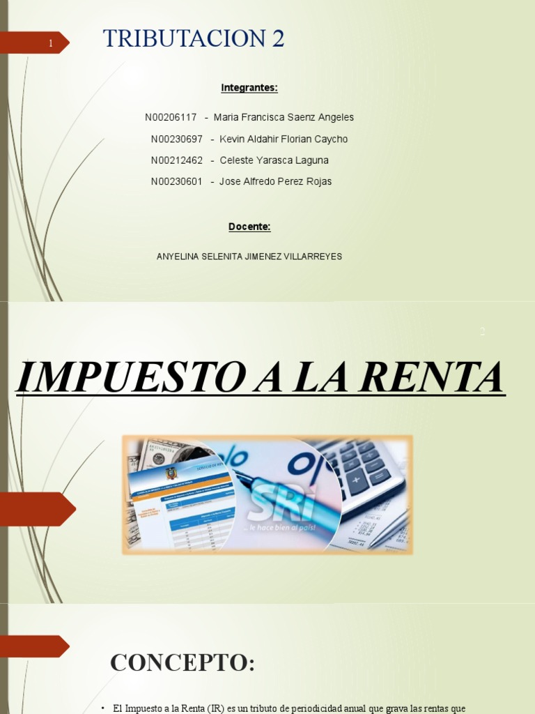 Impuesto A La Renta | PDF | Impuesto sobre la renta | Impuestos