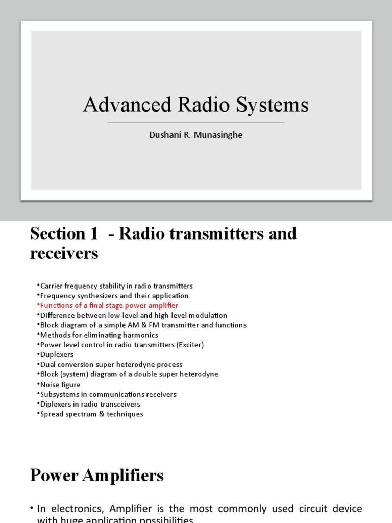 Lecture 4 Power Amplifiers PDF
