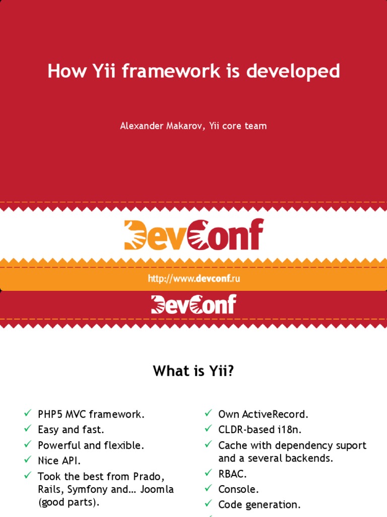 How Yii Framework Is Developed: Alexander Makarov, Yii Core Team | PDF ...