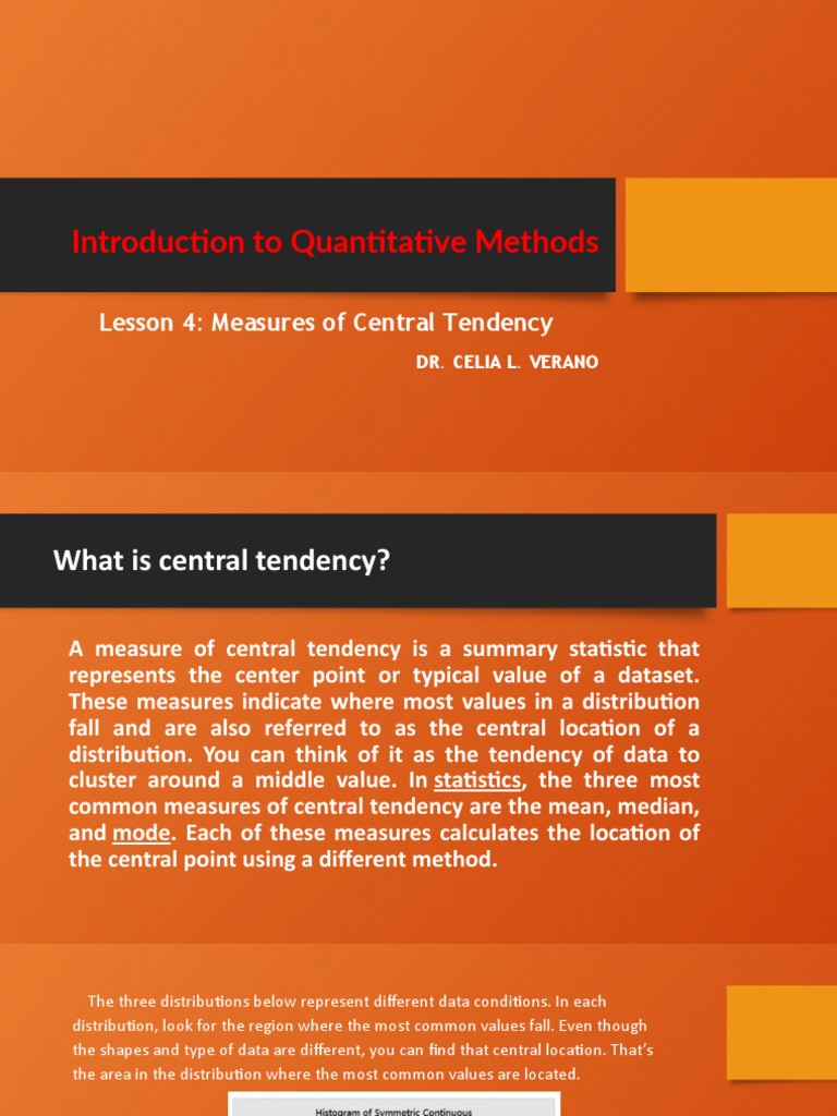 QmLesson 4 PDF Mean Mode (Statistics)