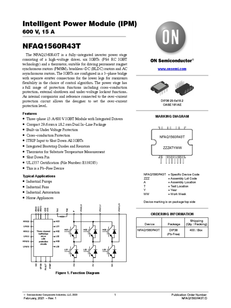Intelligent Power Module (IPM) Features Marking Diagram PDF