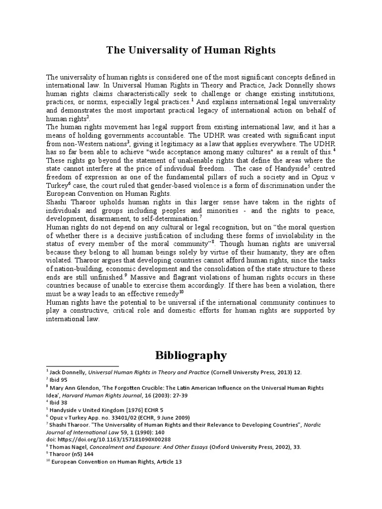 Universality of HR | PDF | Human Rights | Rights