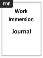 Journal About Work-Immersion