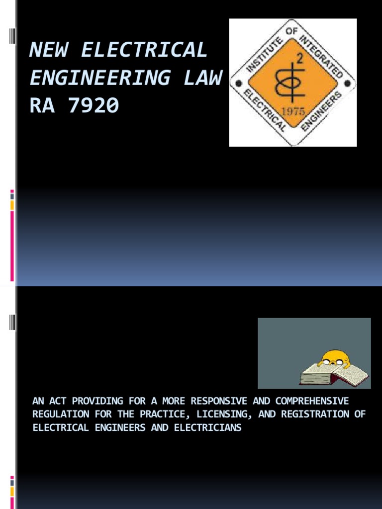 The New Electrical Engineering Law RA7920 PDF