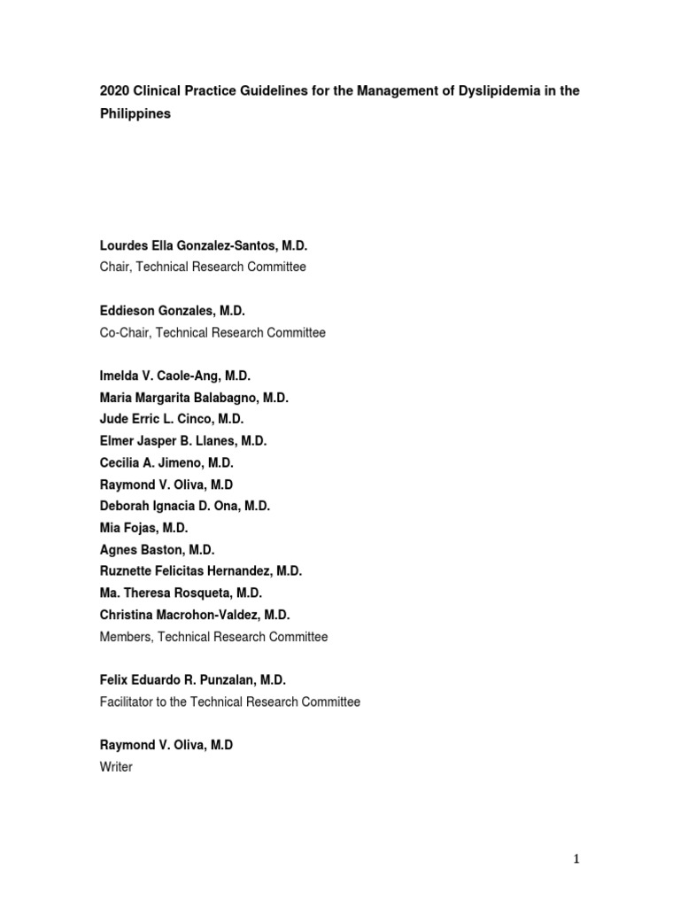 (CPG) 2020 Clinical Practice Guidelines For The Management of ...