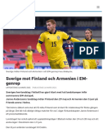 Sverige Mot Finland Och Armenien I EM-genrep - SVT Sport
