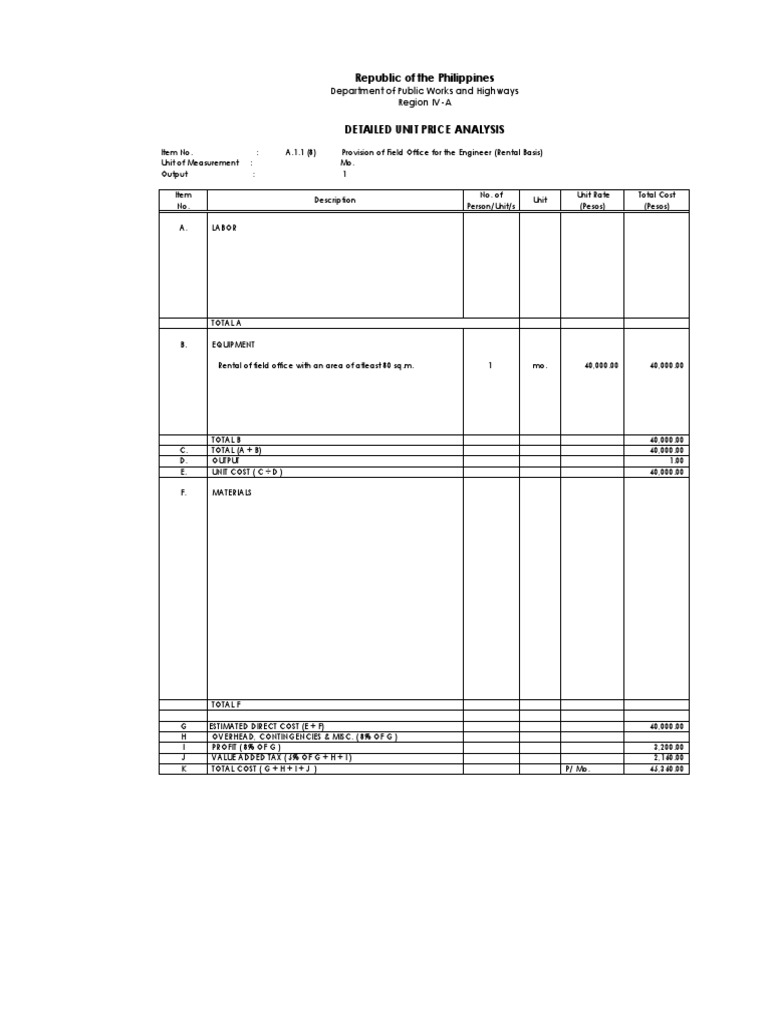Part A DUPA PDF Concrete Cost
