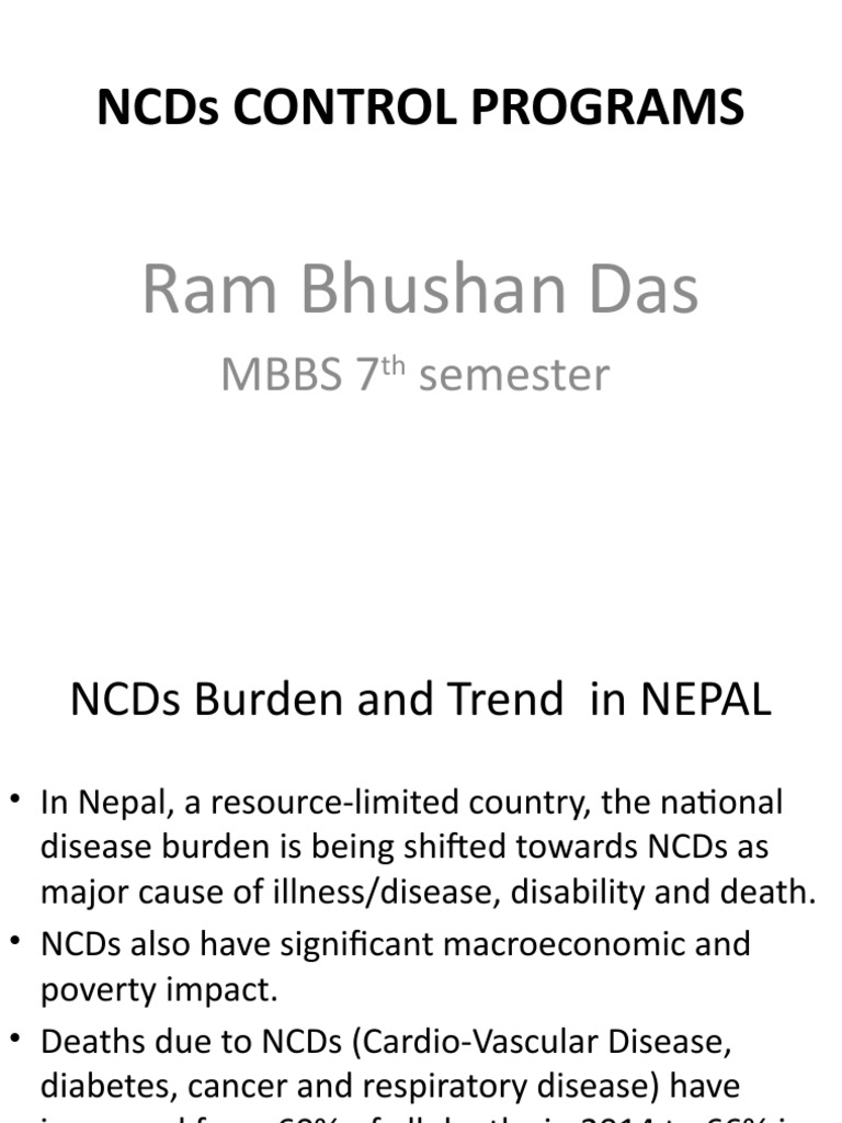 NCDs Control PDF Non Communicable Disease Preventive Healthcare