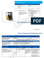 Plant and Equipment Risk Management Form: 1. Hazard Management Details - General