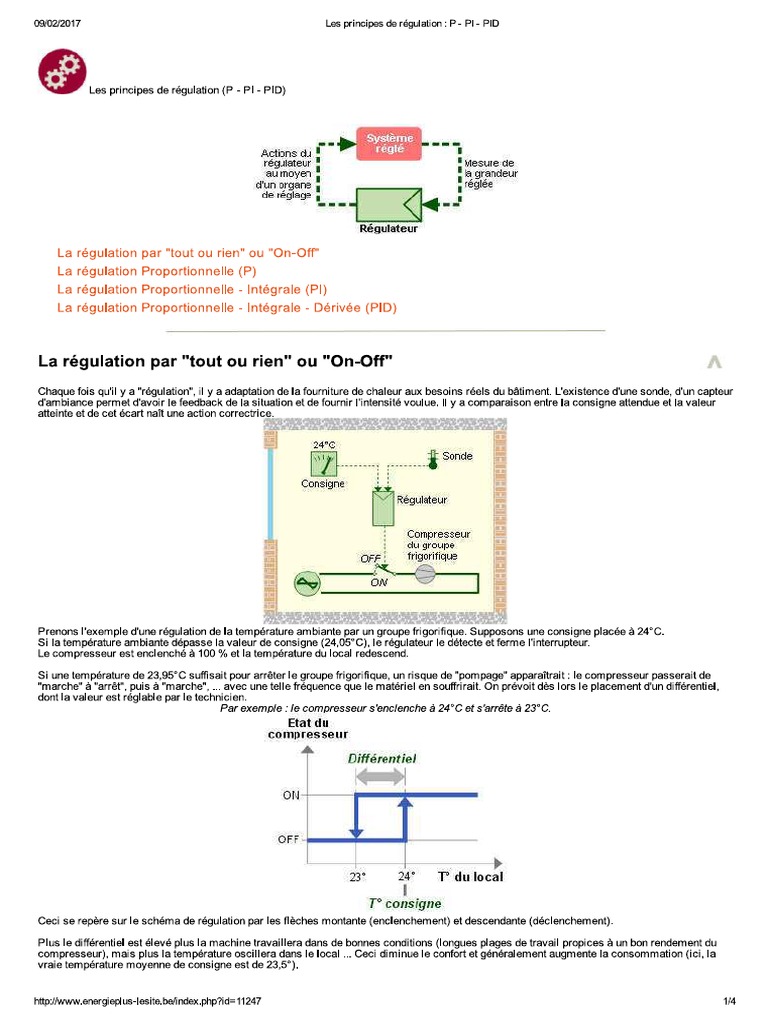 Les Principes de Regulation P PI PID | PDF