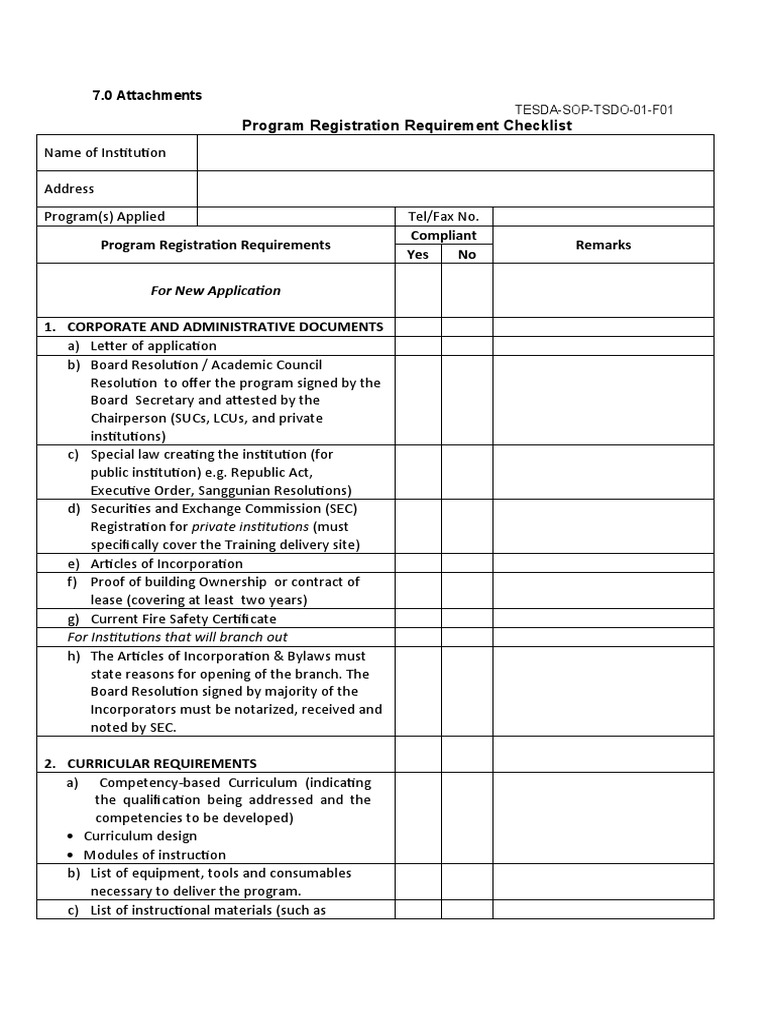 Program Registration Requirements Checklist | PDF | U.S. Securities And ...