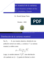 Distribuci On Muestral de La Varianza: Universidad Nacional Amaz Onica de Madre de Dios CC. PP. Contabilidad y Finanzas