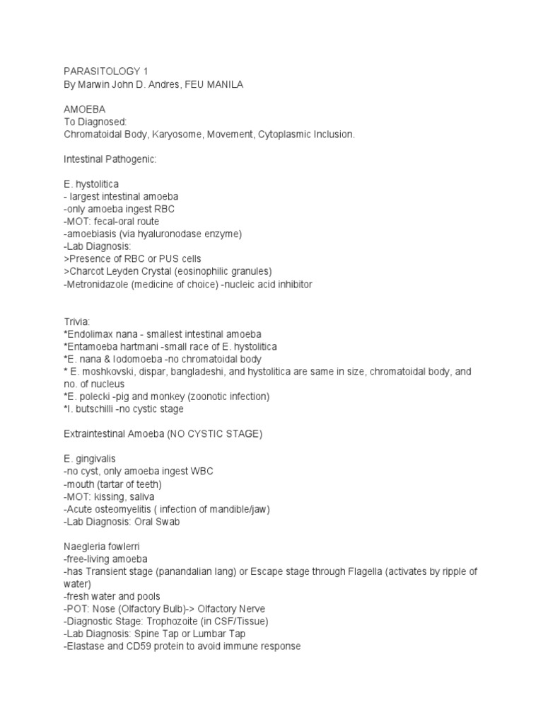 Parasitology 1 | PDF