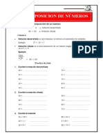 Ficha para Desarrollar Descomposición de Números