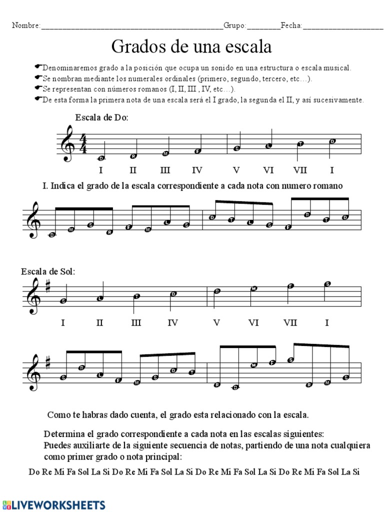 Grados de la Escala Musical para Niños | PDF | Escala (música) | Melodía