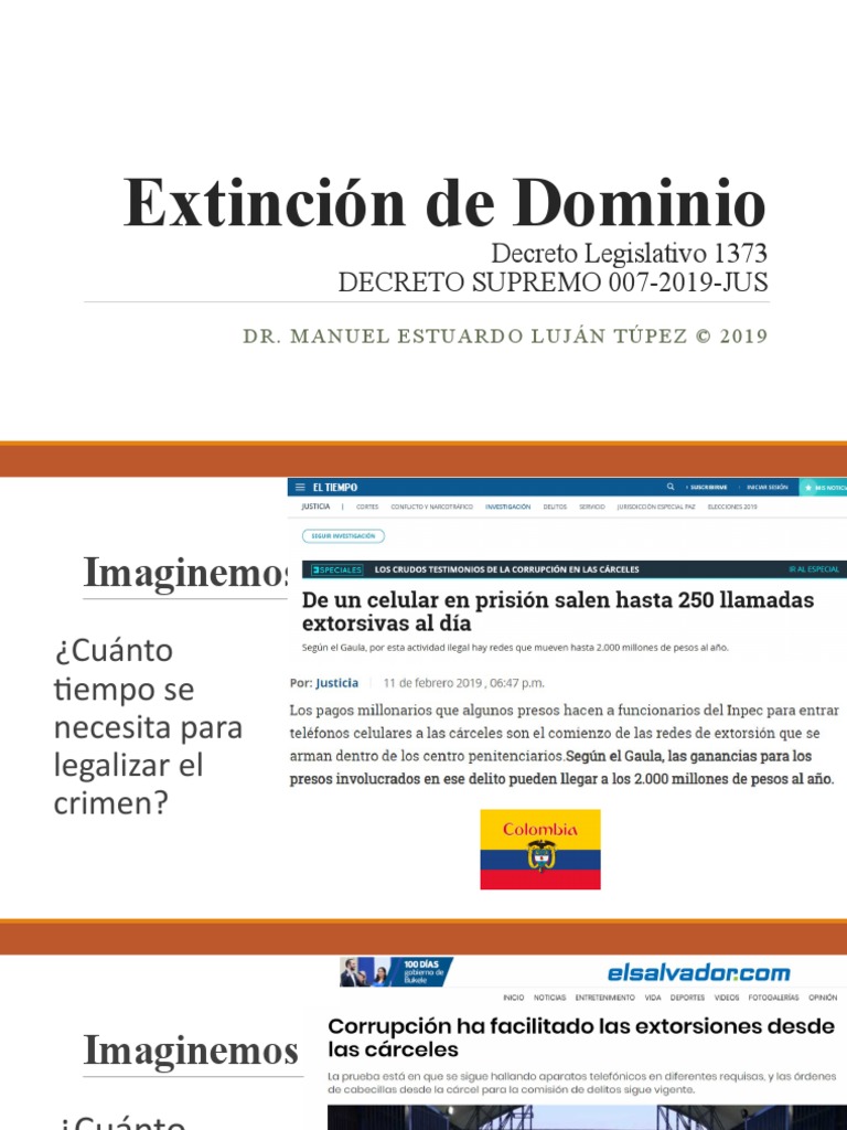 Extinción de Dominio y Luján Túpez | PDF | Lavado de dinero | Ley procesal