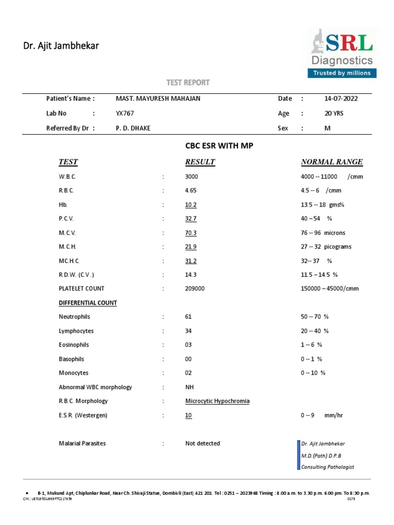 Blood Reports Final PDF
