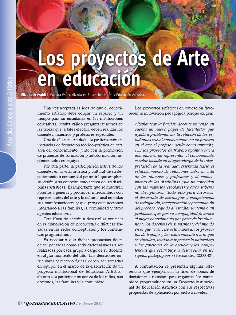 Proyectos de Arte en Educación Escolar | PDF | Maestros | Teatro