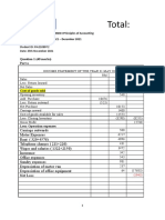 Final Exam FA36013 Principles of Accounting Answer Sheet