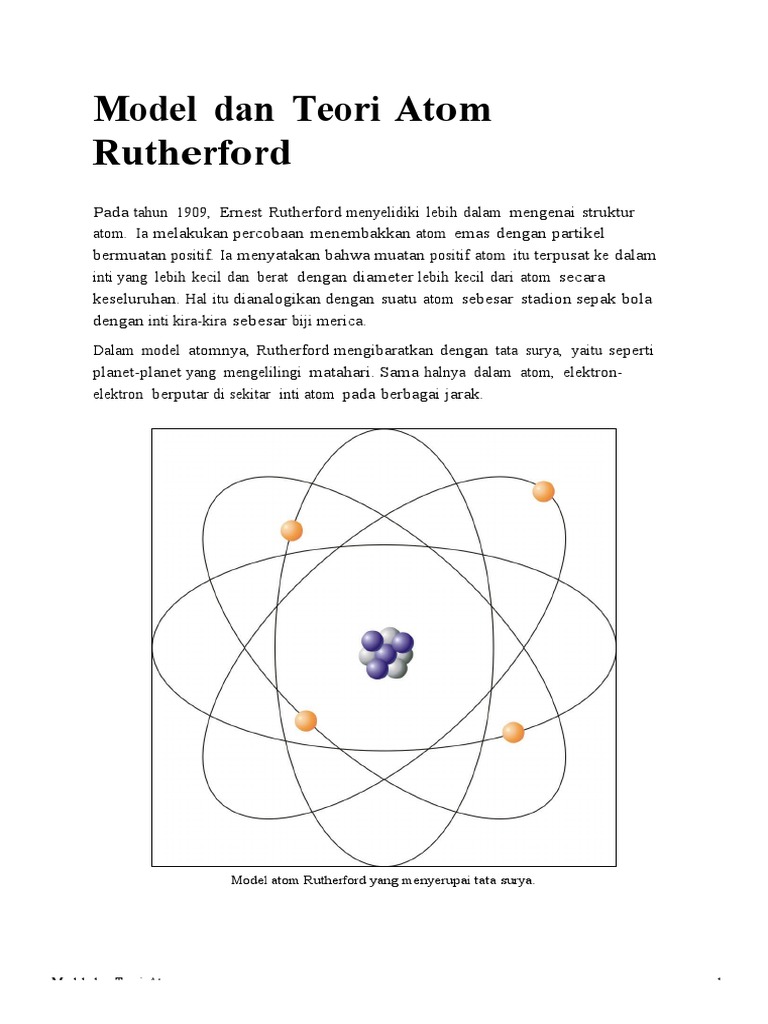 Model Dan Teori Atom Rutherford | PDF | Sains & Matematika | Dewasa Muda