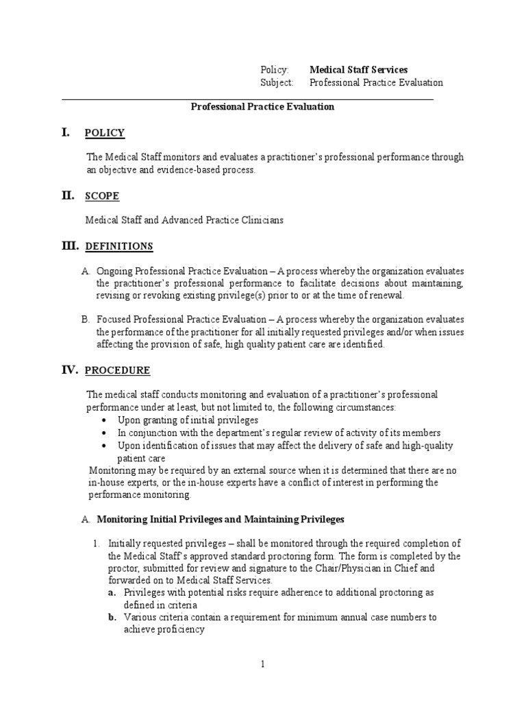 Professional Practice Evaluation Pdf