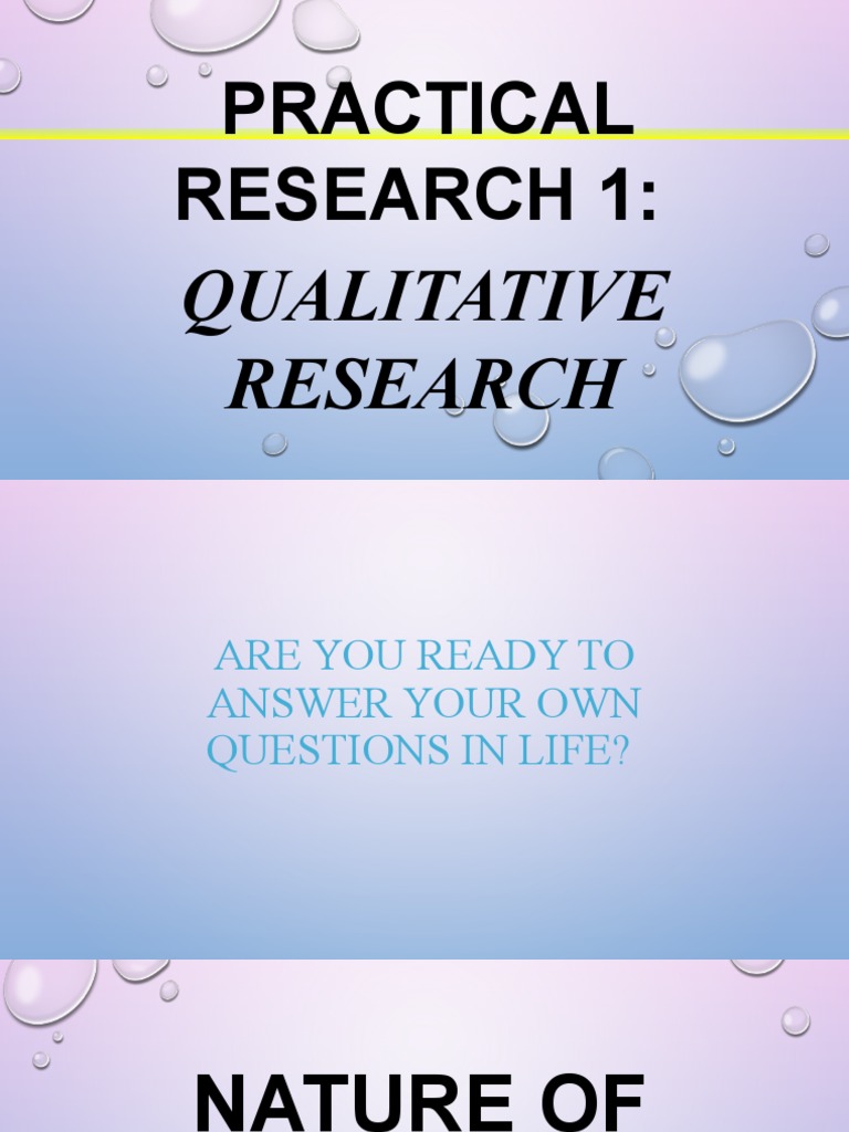 Practical Research 1 Qualitative | PDF