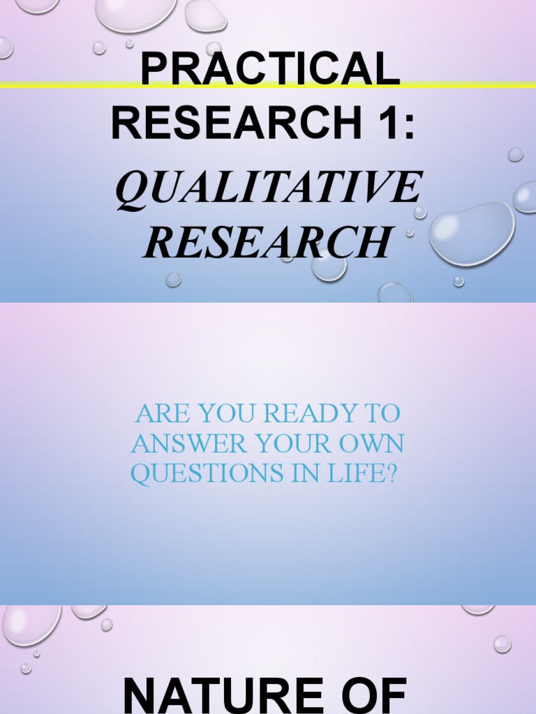 practical research 1 qualitative research design