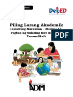 Piling Larang Akademik - Modyul 13 - Pagbuo NG Sulatin Batay Sa Pananaliksik