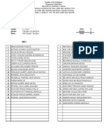 Grade 8 Masterlist S.Y. 2022 2023 15 Sections