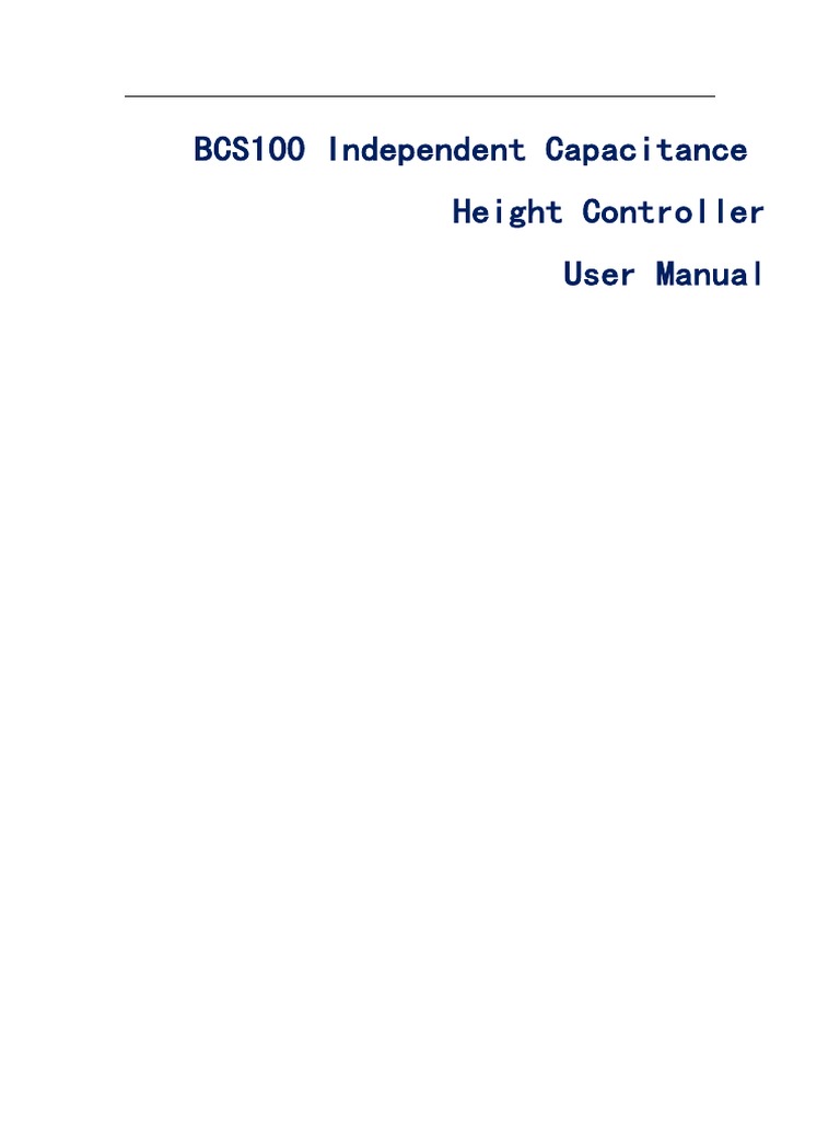 BCS100 Height Controller User Manual V3.12 | PDF | Computer Network ...